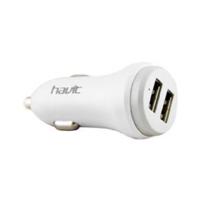 CARGADOR MECHERO 2 USB 2.4A HV-UC515 BLANCO